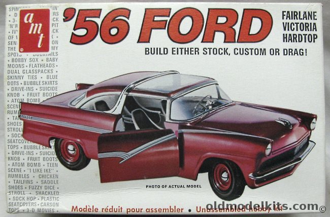 AMT 1/25 1956 Ford Fairlane Victoria Hardtop - Stock / Custom / Drag, T271 plastic model kit
